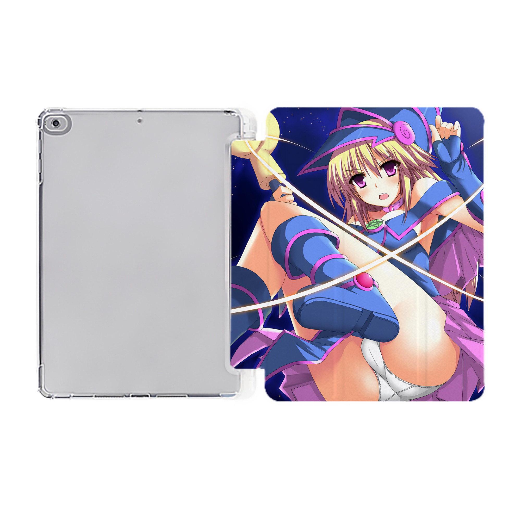 （画像用） 遊☆戯☆王 Yu-Gi-Oh! IPad ケース ペン収納付き 三つ折りスタンド PUレザー×シリコン 対応機種9.5/10.5/10.9インチ